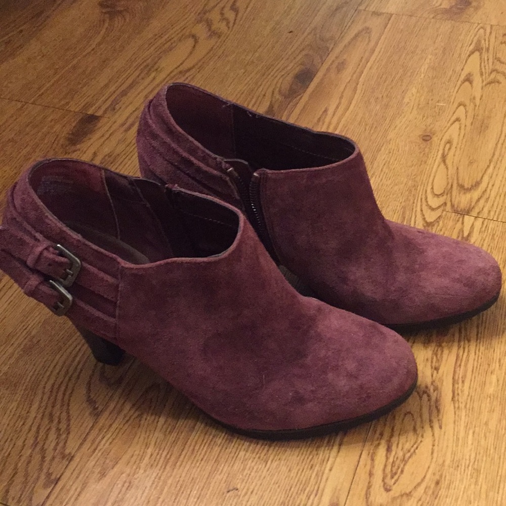 Burgundy Suede Booties